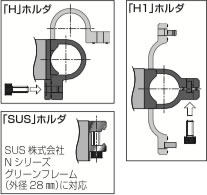 「H」ホルダ　「H1」ホルダ　「SUS」ホルダ